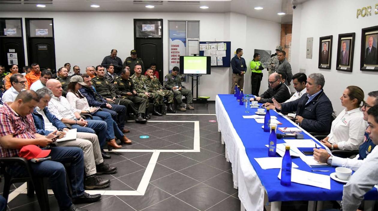 Presidente Duque en la reunión con los gobernadores del Meta y Cundinamarca.