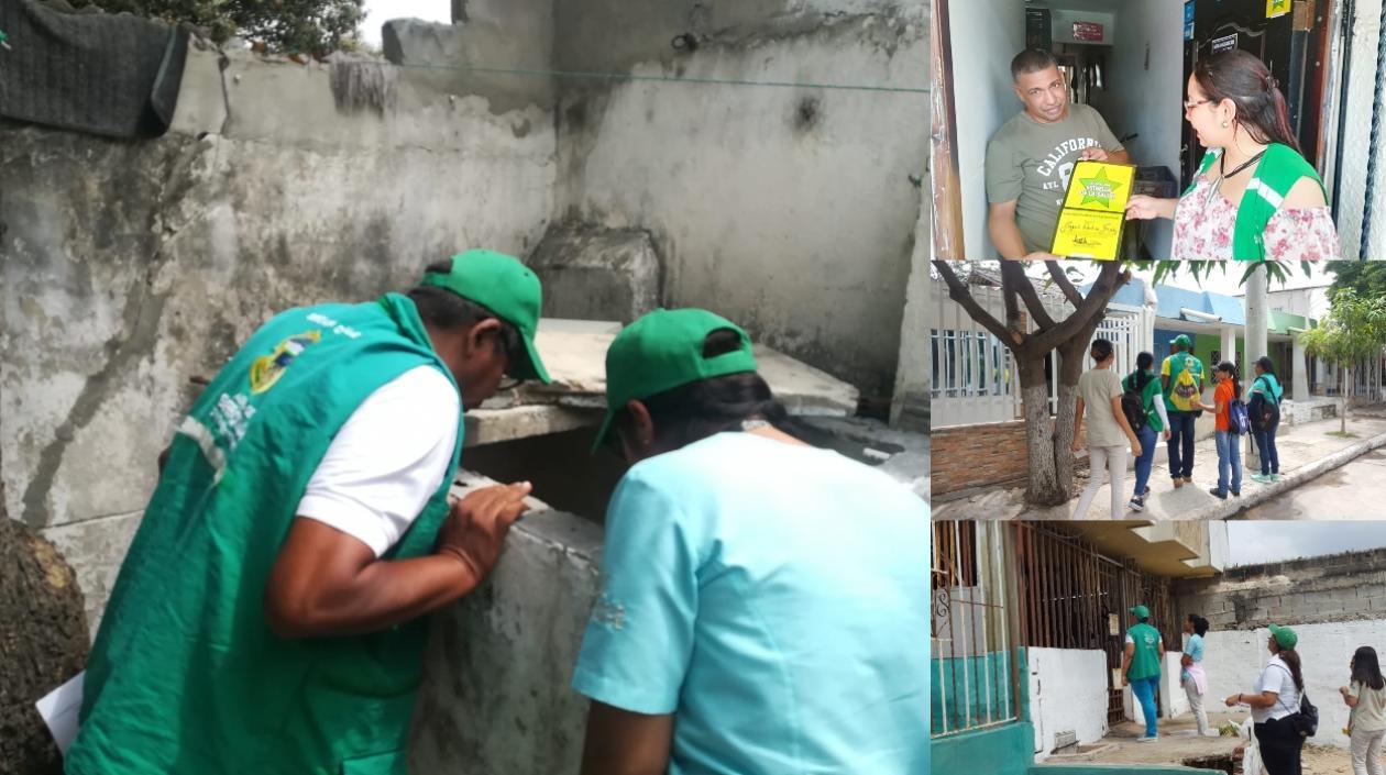 Los funcionarios que recorrieron los barrios.