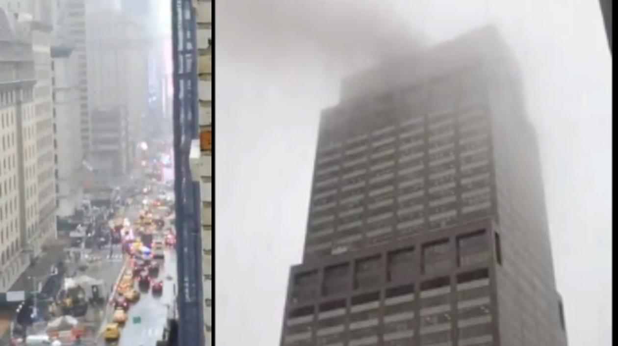 El helicóptero se estrelló este lunes en un edificio de Manhattan.