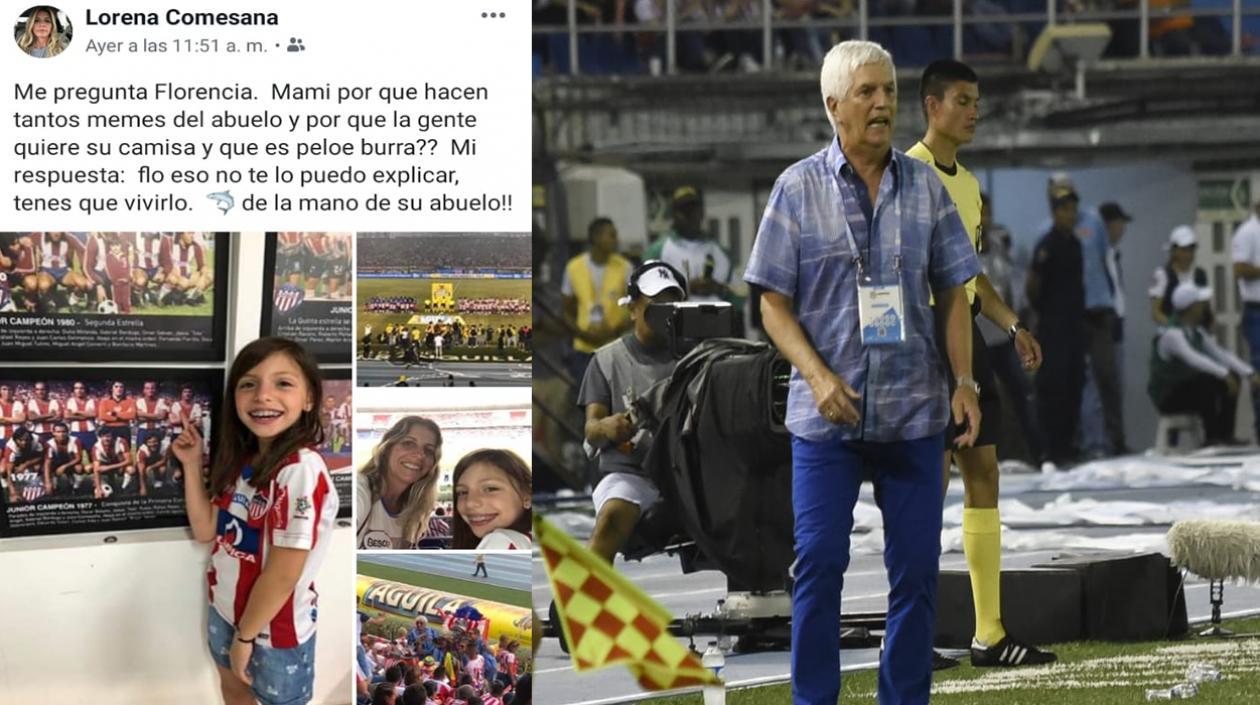 Post de Lorena Comesaña en Facebook y Julio Comesaña