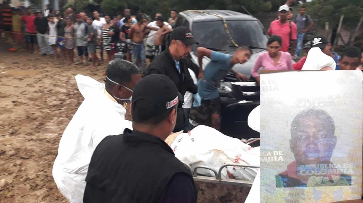 Diligencia de levantamiento y en recuadro la persona lesionada.