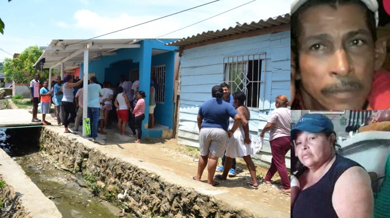 Lugar de los hechos y fotos en vida de Jorge Ahumada Navarro e Irma Barrios Villalba.