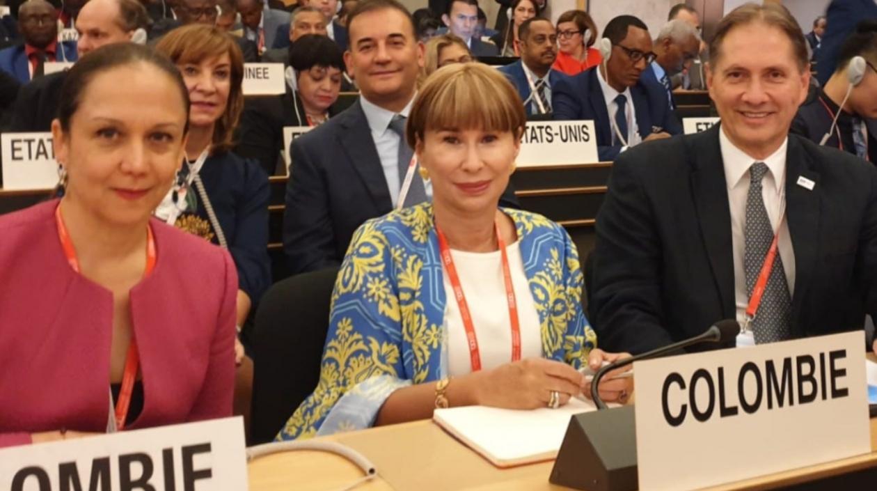 Ministra de Trabajo, Alicia Arango, en la Conferencia Internacional del Trabajo de la OIT sobre trabajo forzoso y trata de personas.