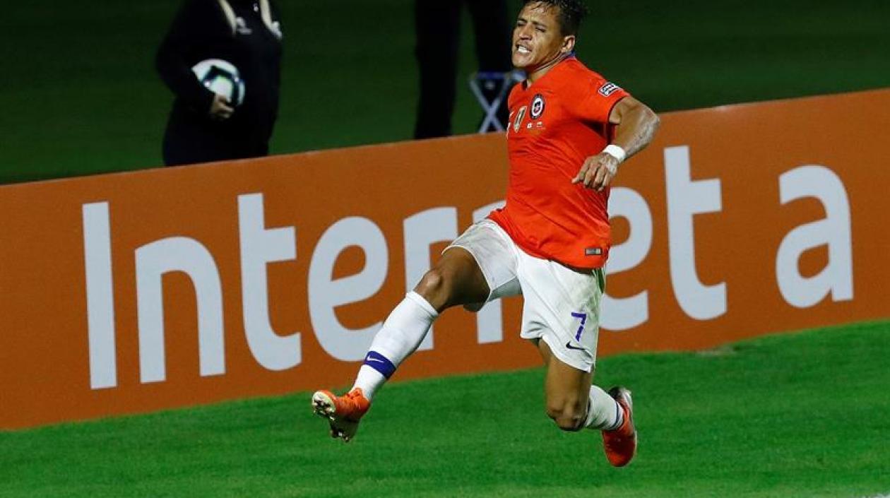 La celebración de Alexis Sánchez.