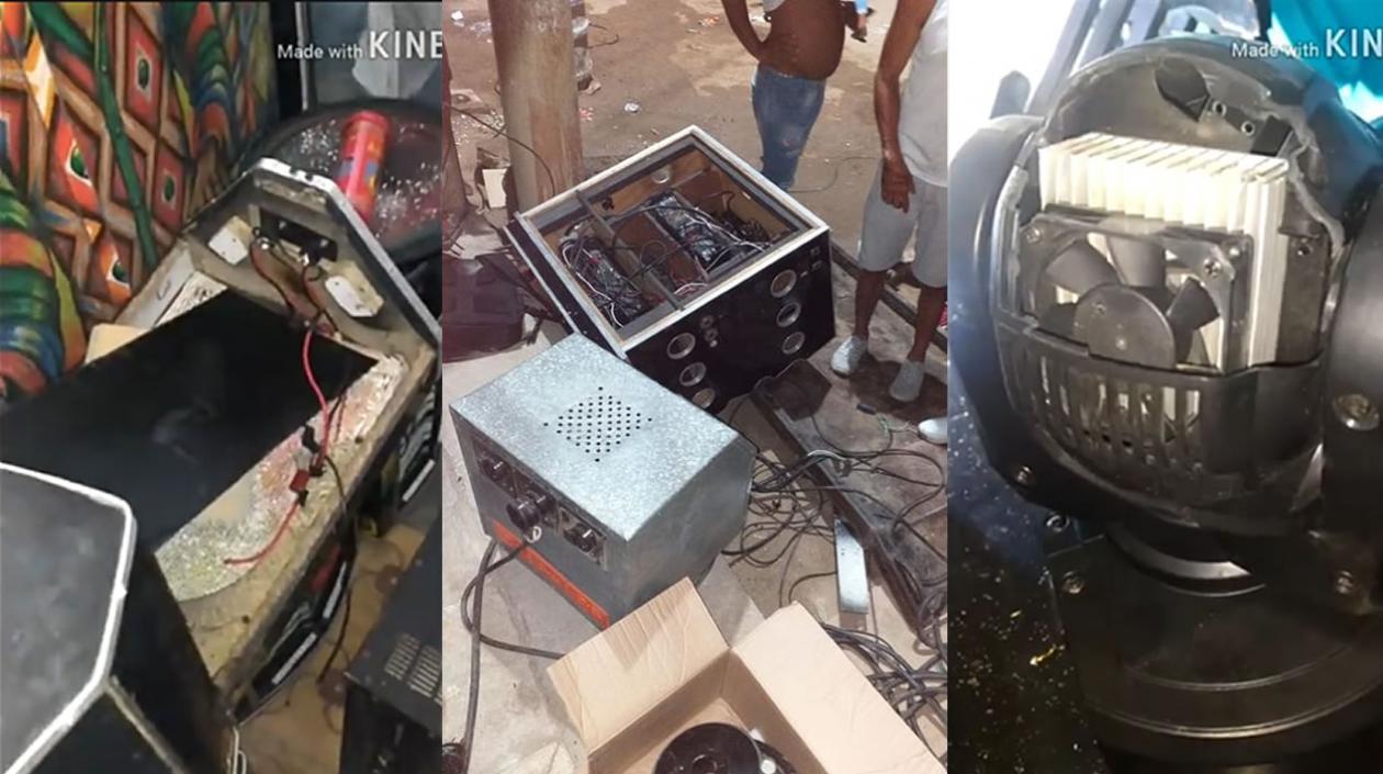 Así quedó el picó El Isma tras el enfrentamiento entre vecinos del barrio Ferrocarril y policías.