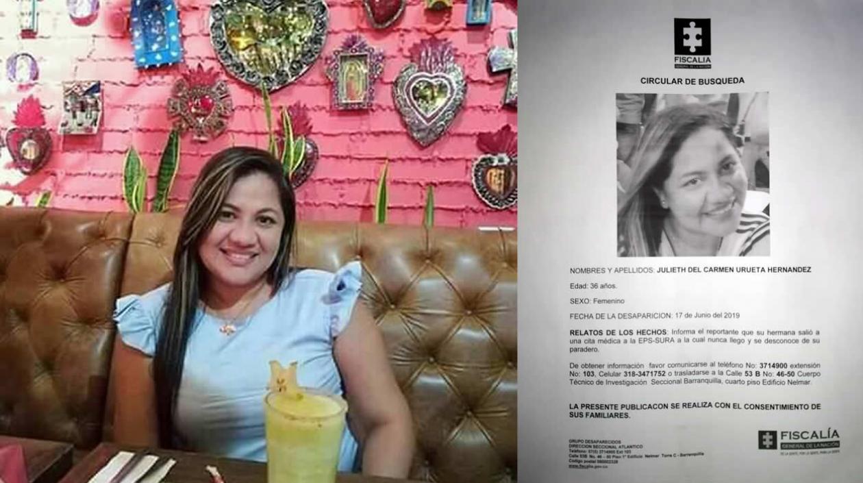 Julieth Del Carmen Urueta Hernández y la denuncia de su desaparición.