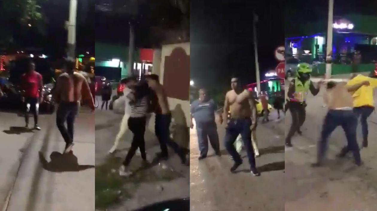 Momentos del bochornoso episodio.