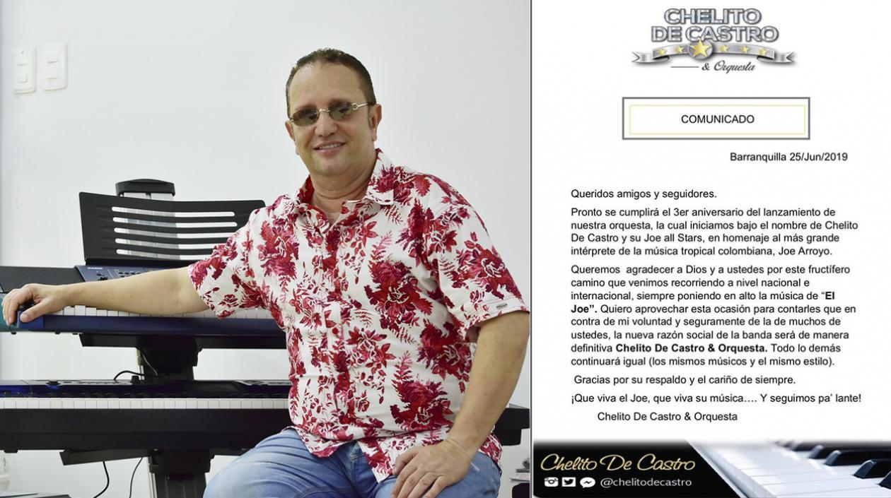 Chelito De Castro y su comunicado de prensa.