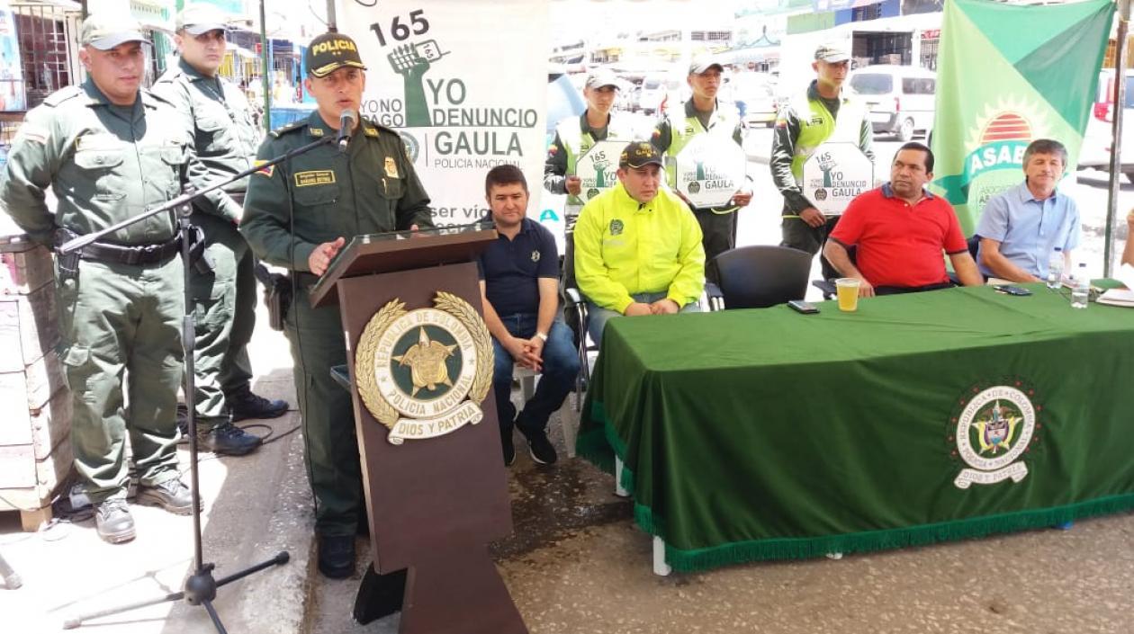 El general Mariano Botero Coy, durante el acto en Barranquillita. 