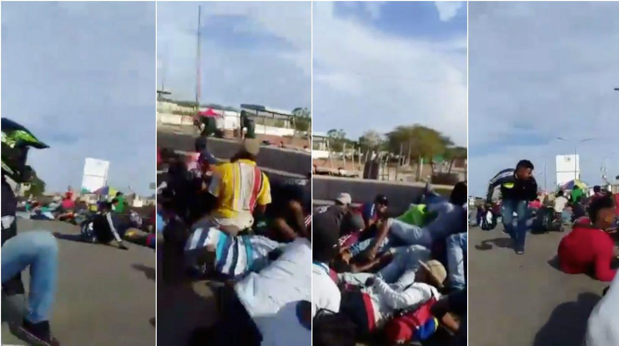 Imágenes en el que se observa el temor en Paraguachón.