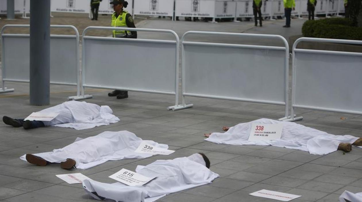 El acto que realizaron los activistas.