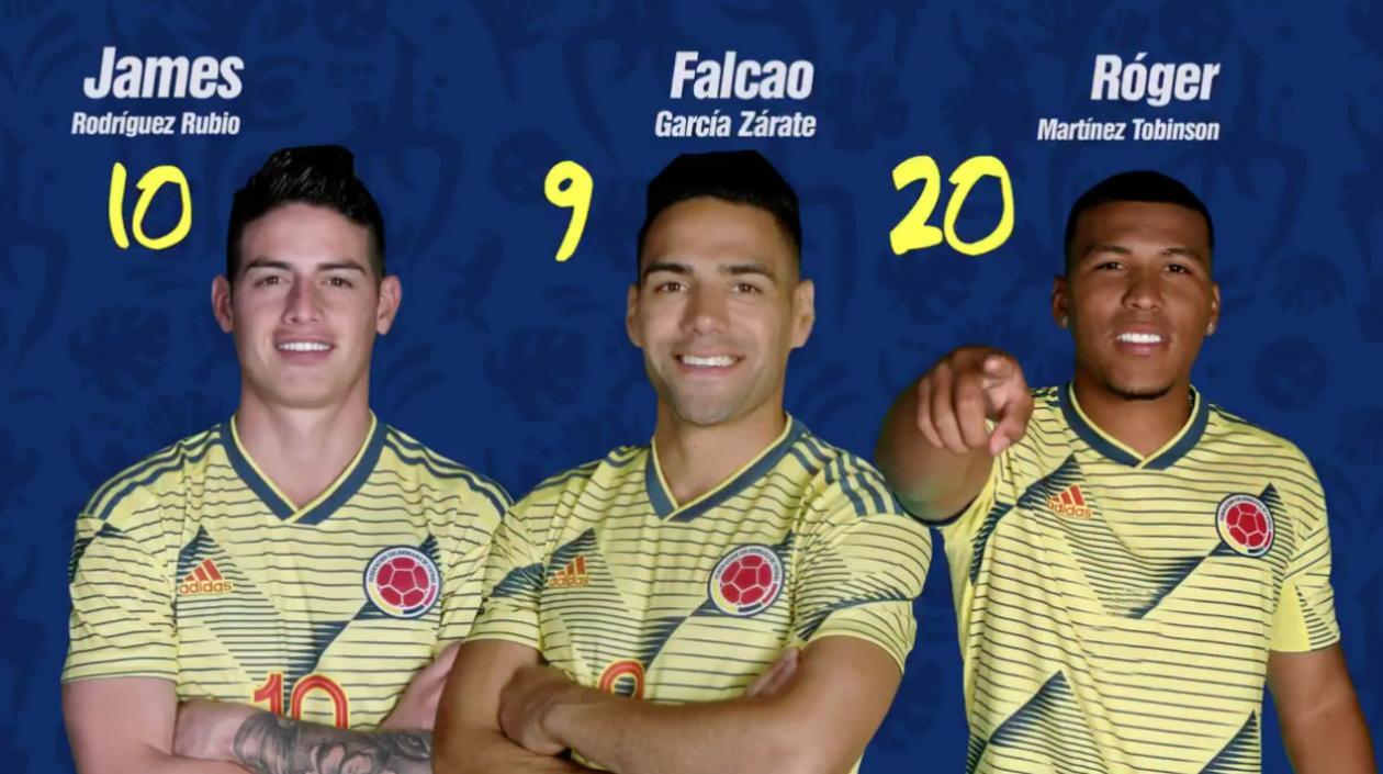 Falcao García comanda el ataque de Colombia, al lado de James Rodríguez y Roger Martínez.