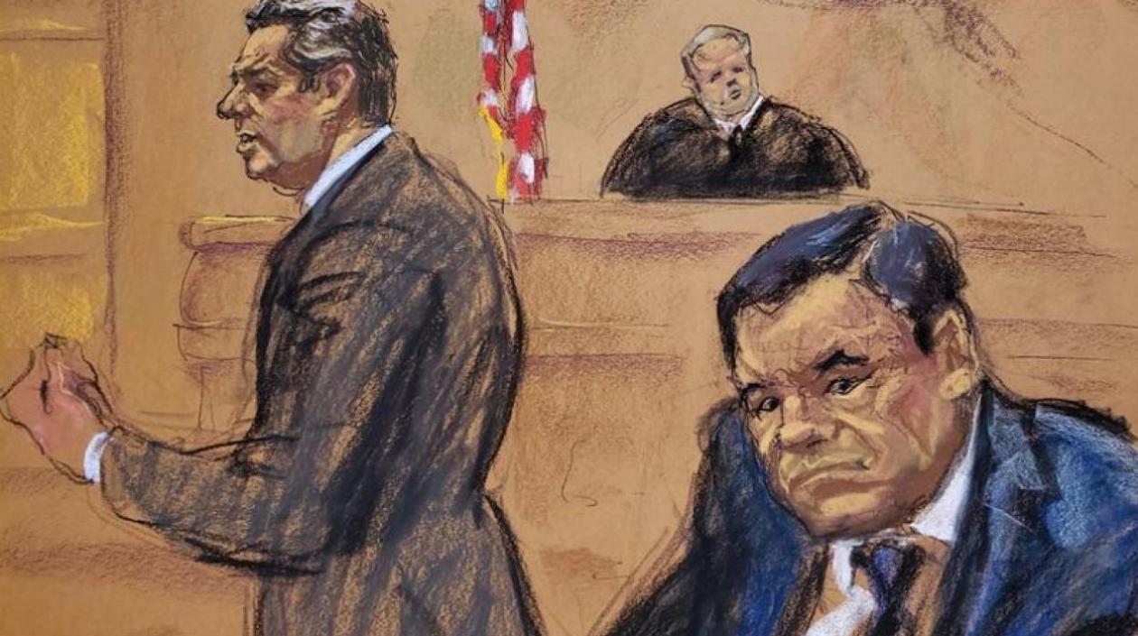 Imagen del juicio de Joaquín 'El Chapo' Guzmán.