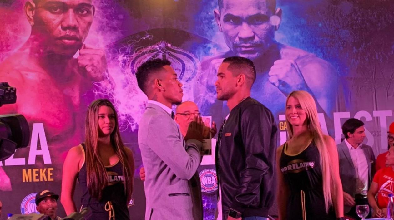 Jeovanis ‘Meque’ Barraza y Gabriel Maestre, en el penúltimo cara a cara previo al combate.