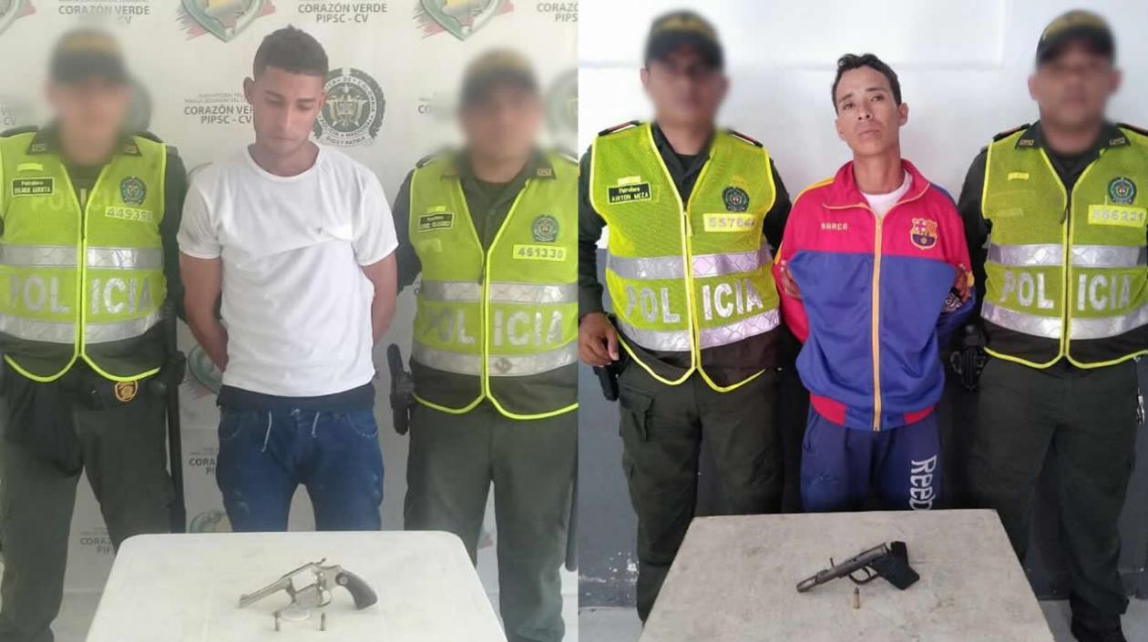 Capturados por porte ilegal de armas.