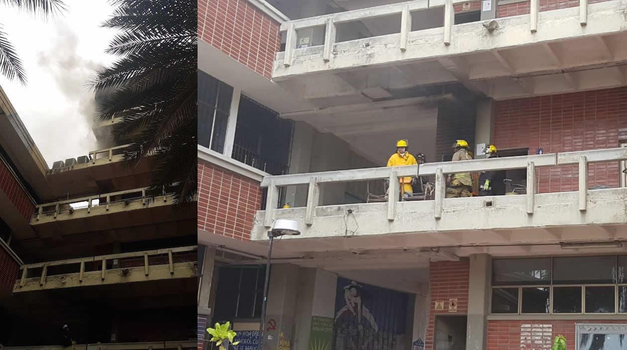 Incendio este lunes en el quinto piso del Bloque D de UniAtlántico.