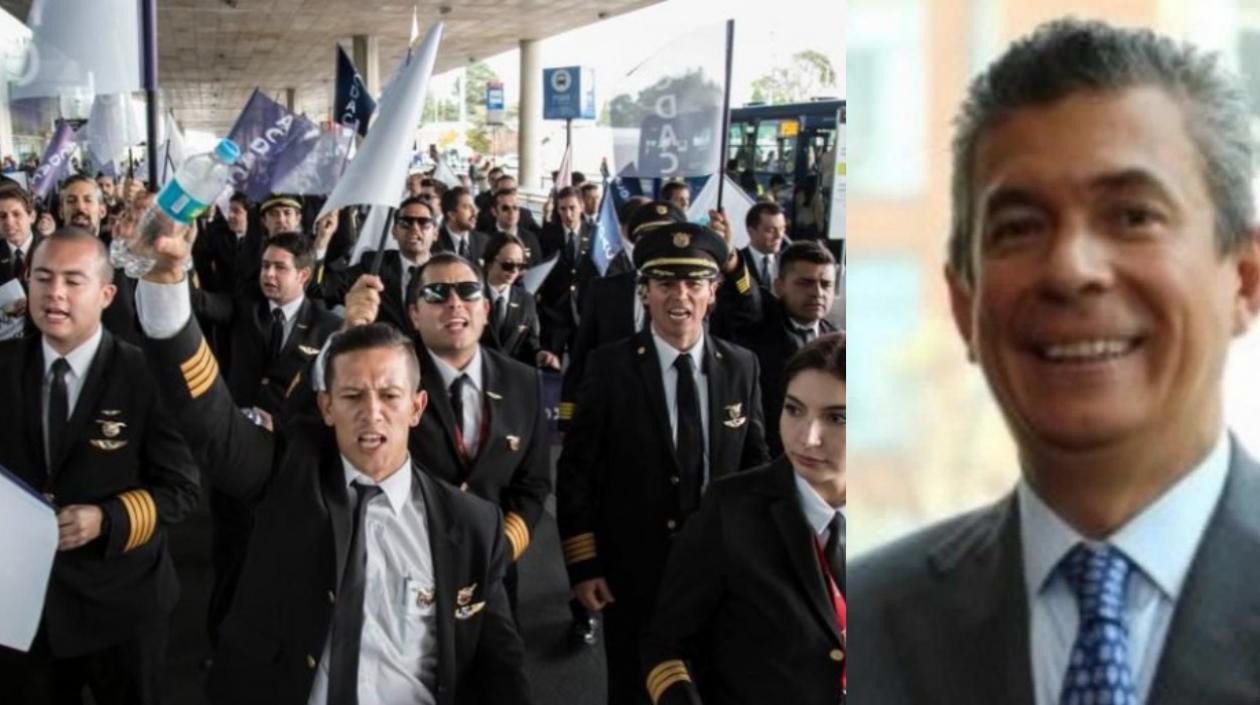 Imagen de los pilotos de Avianca y Laude José Fernández Arroyo.