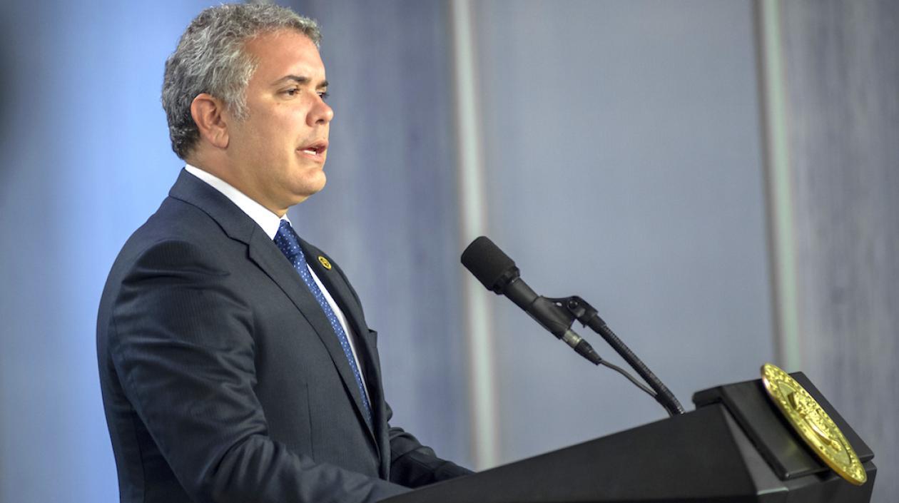 El Presidente Iván Duque refiriéndose al caso 'Santrich'.