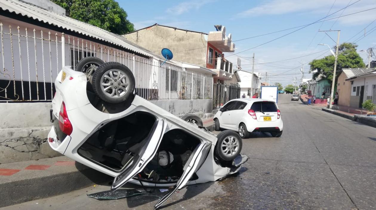 Autos implicados en el choque.