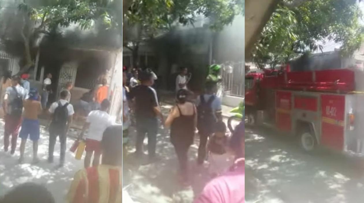 Incendio en el barrio Villa Muvdi de Soledad.