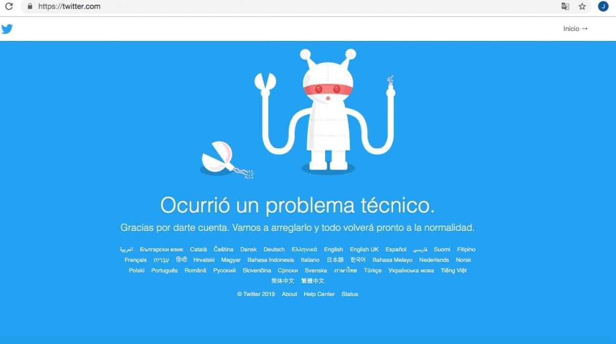 Twitter tuvo una caída global.