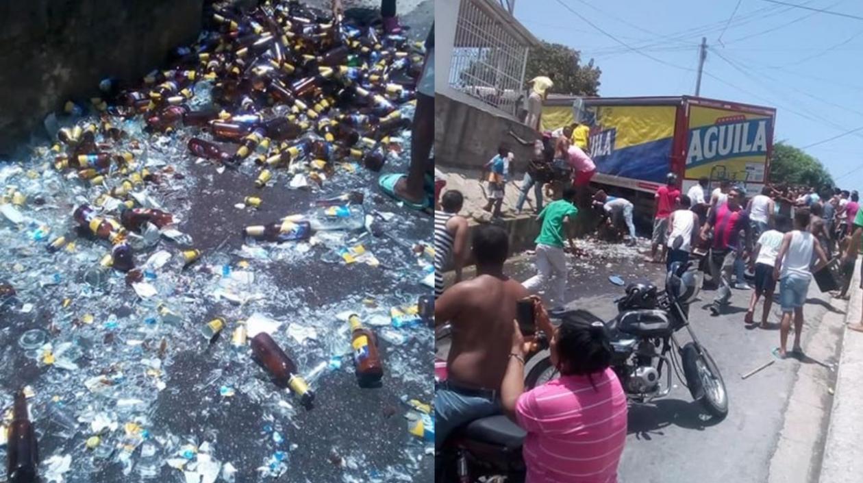 Sector de 'La loma del peligro' en donde fue saqueado un camión de Cerveza Águila.