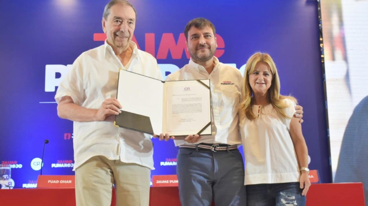 Fuad Char, Jaime Pumarejo y Elsa Noguera.