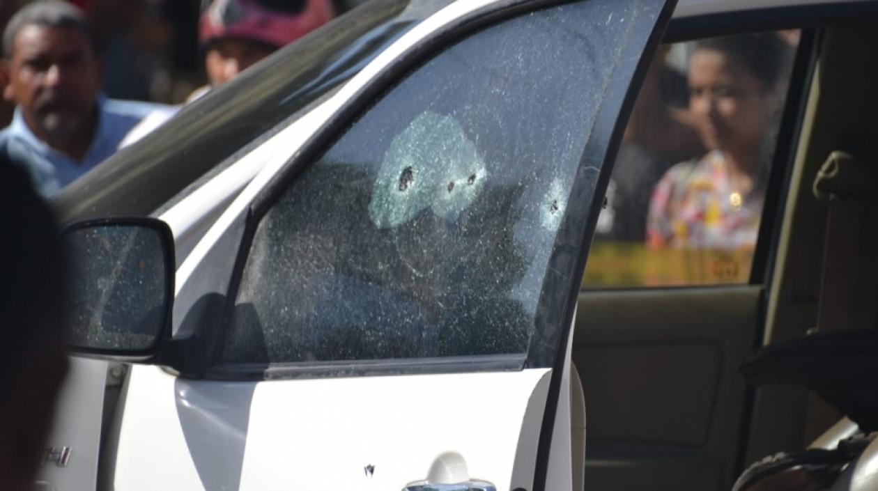 Camioneta en la que se desplazaba Haled Saghair.