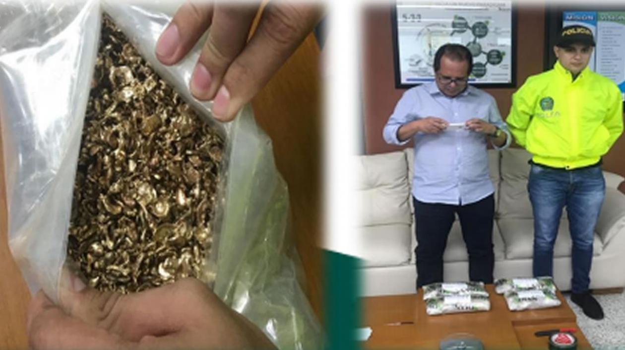 El oro incautado y el capturado.