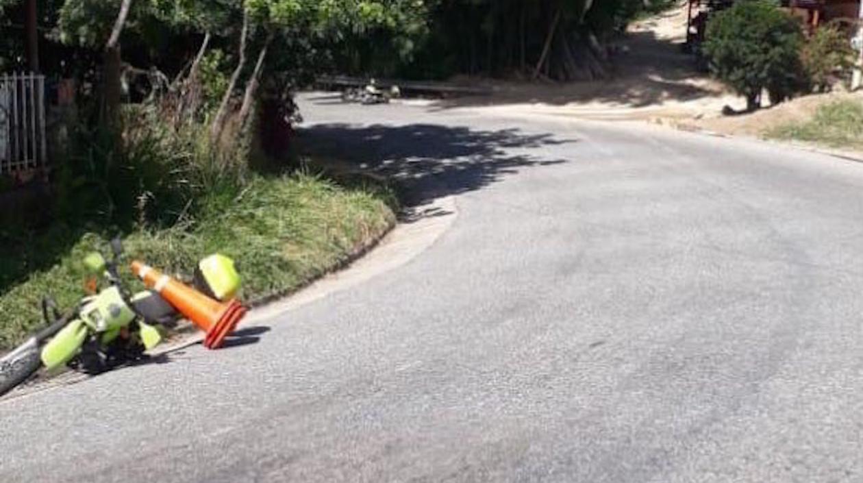 Vía que conduce de Ocaña al municipio de Abrego, donde murieron dos policías.,