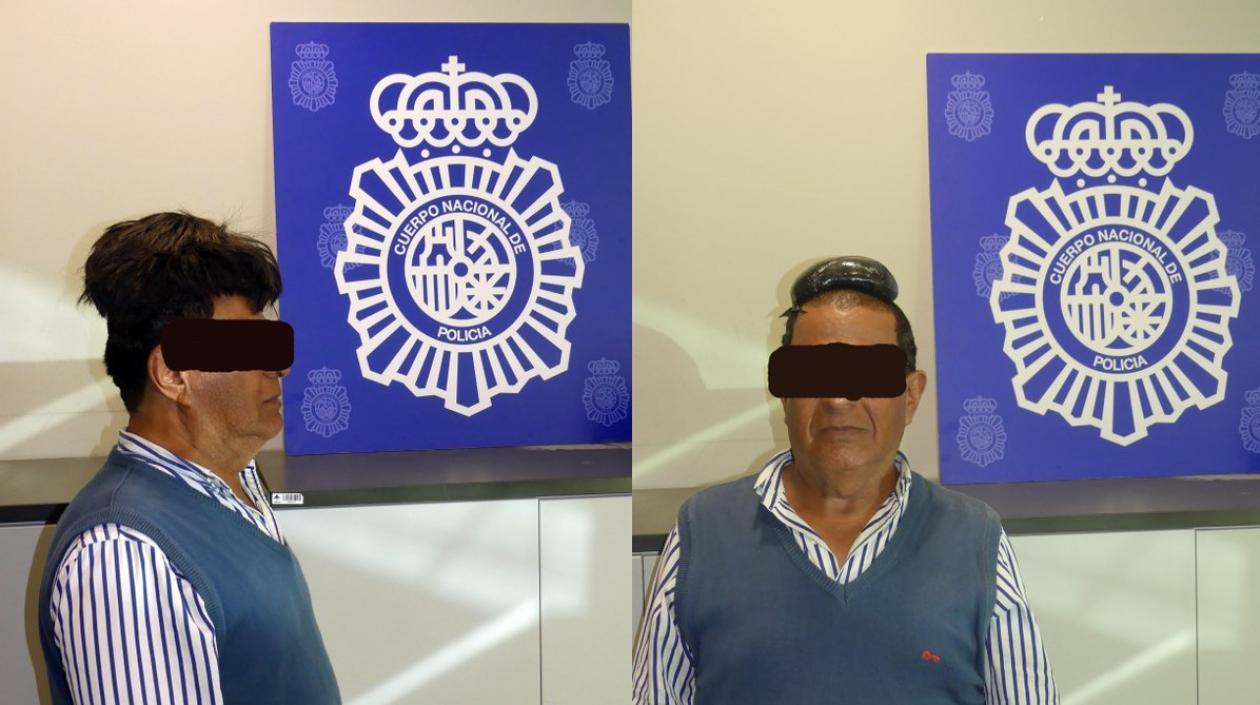 Fotografía del twitter de la Policía Nacional, que detuvo a un hombre en el Aeropuerto de El Prat (Barcelona), procedente de Bogotá, que ocultaba medio kilo de cocaína en el doble fondo de su peluquín.