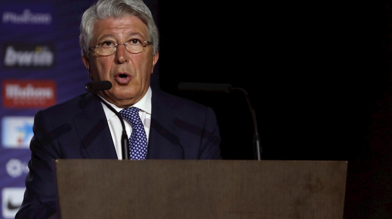 Enrique Cerezo, presidente del Atlético de Madrid.