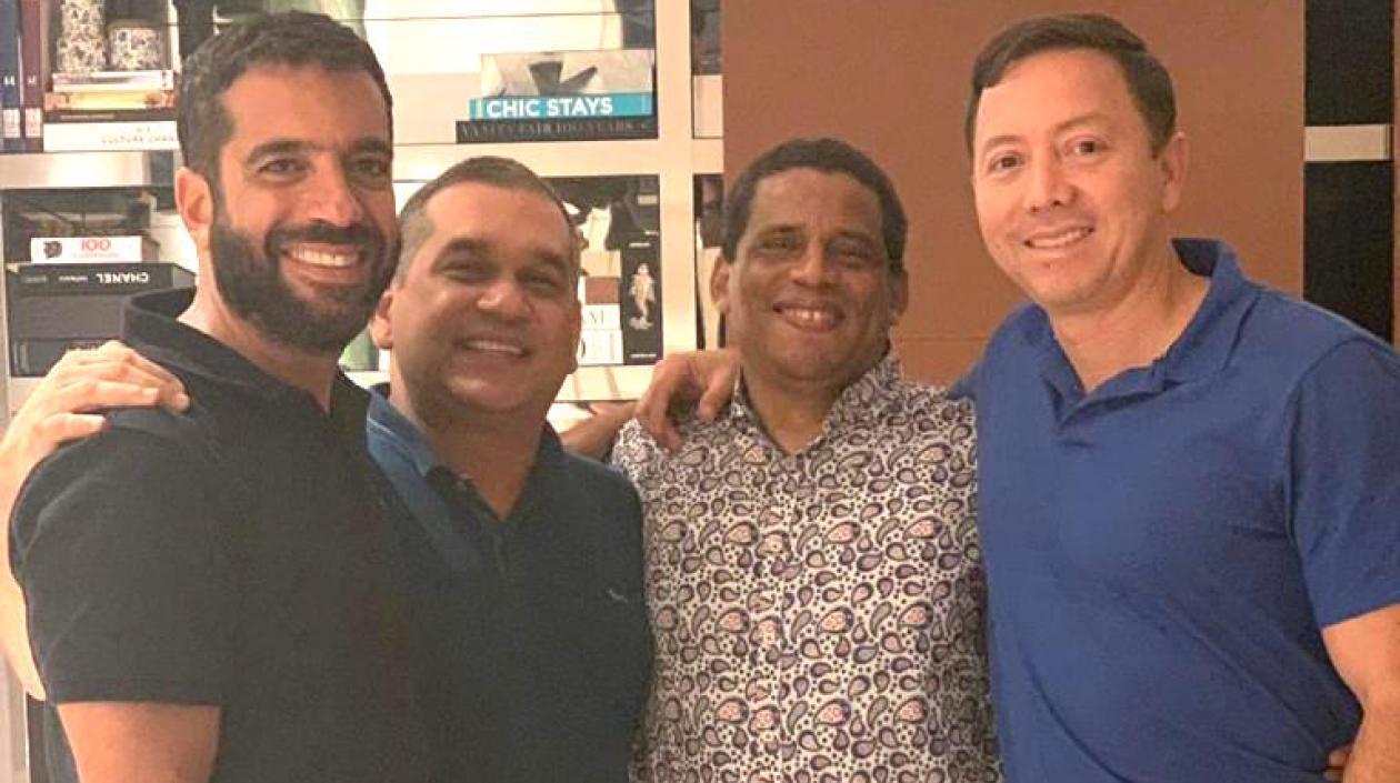 El Senador Arturo Char, Santiago Arias, Javier Acuña y el candidato a la Alcaldía de Soledad, William Torres.