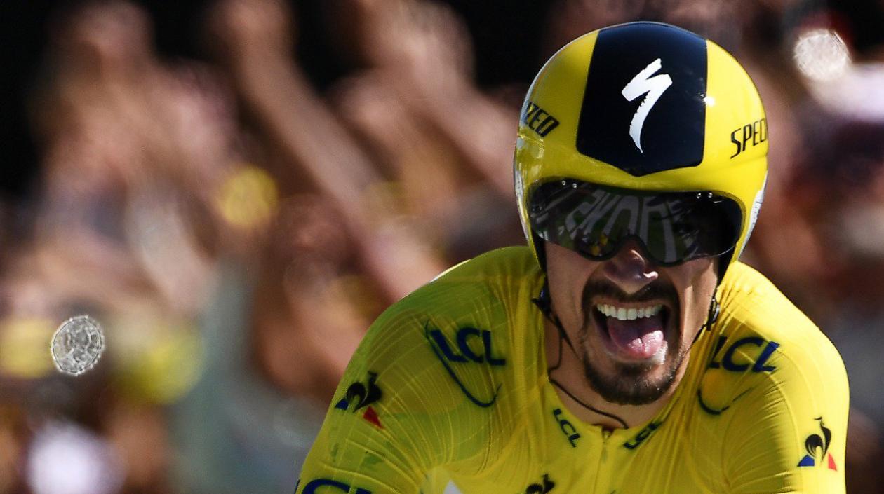 Julian Alaphillipe durante la contrarreloj. 