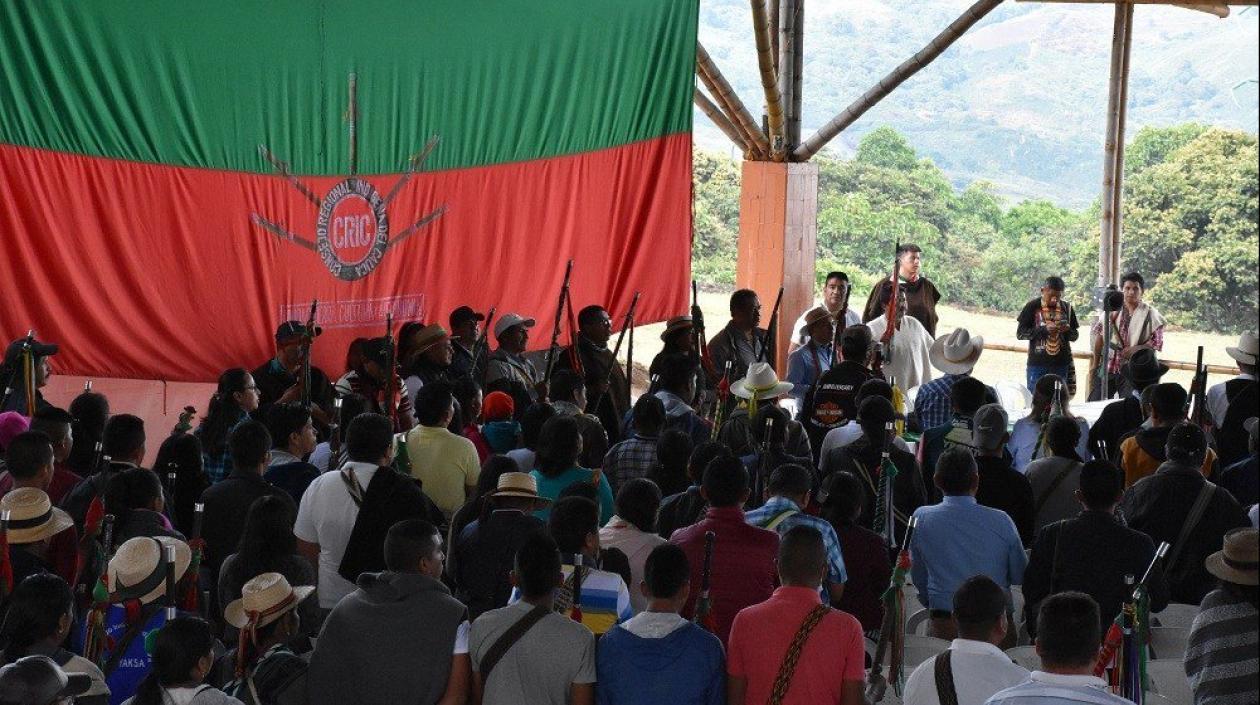 Reunión de indígenas del Cauca.