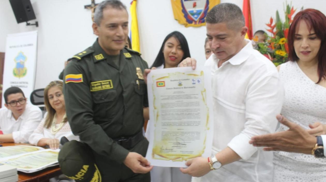 El general Mariano Botero en el Concejo de Barranquilla.