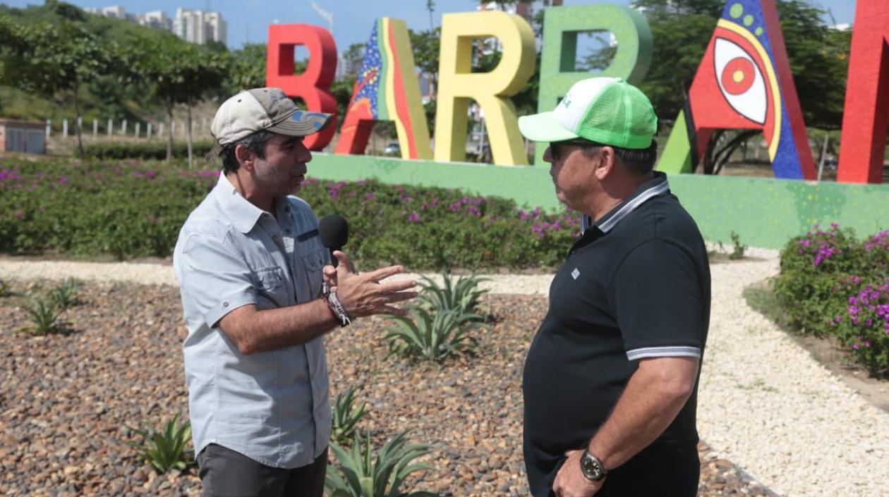 El Alcalde Alejandro Char con el Gerente de la ADI, Alberto Salah.