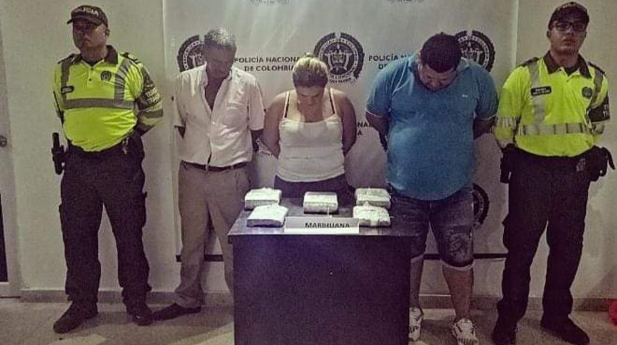 Los capturados y la droga.