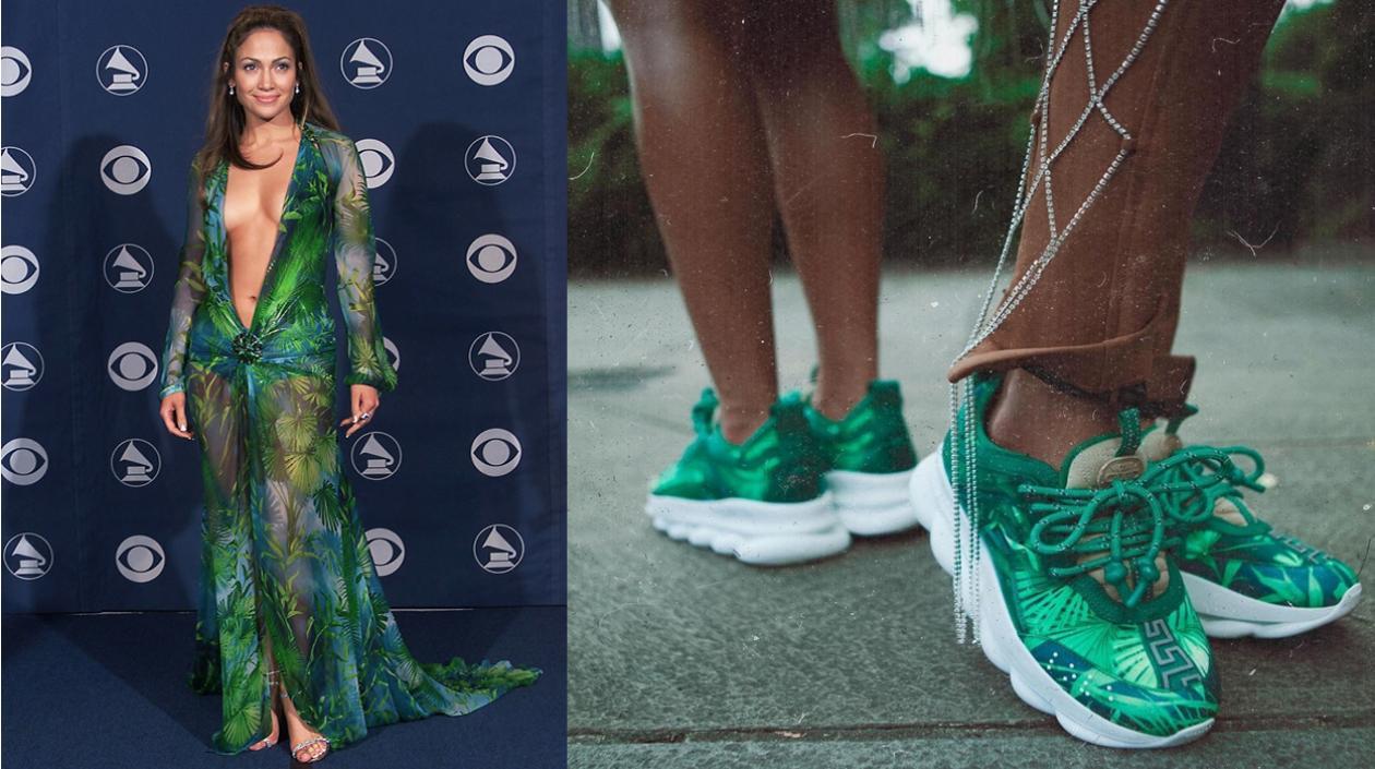 La cantante lució el icónico vestido en la noche de los Grammy en 2000.