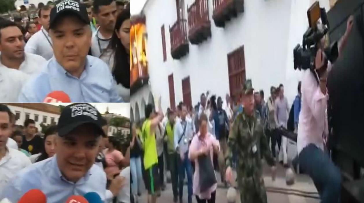 Presidente de la República, Iván Duque, durante la marcha en contra de los asesinatos de líderes sociales