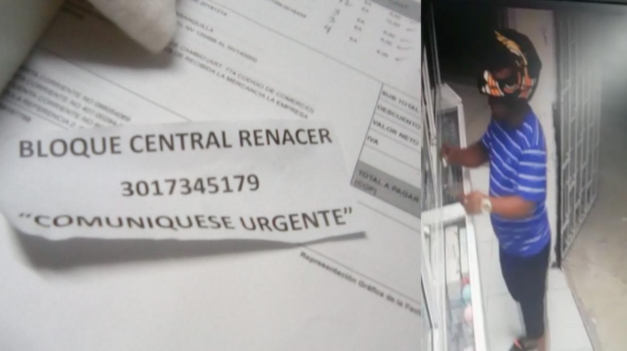 El 'papelito' y el motociclista que lo entregó.