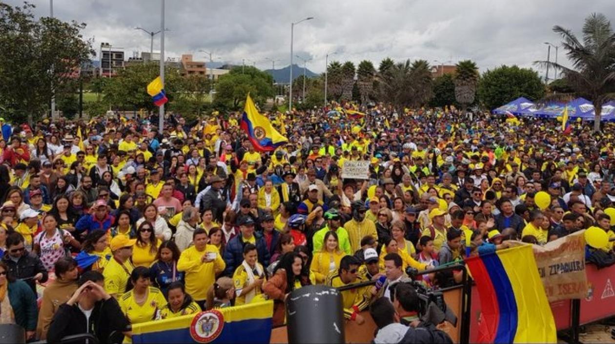 El ambiente en la plaza de Zipaquirá.