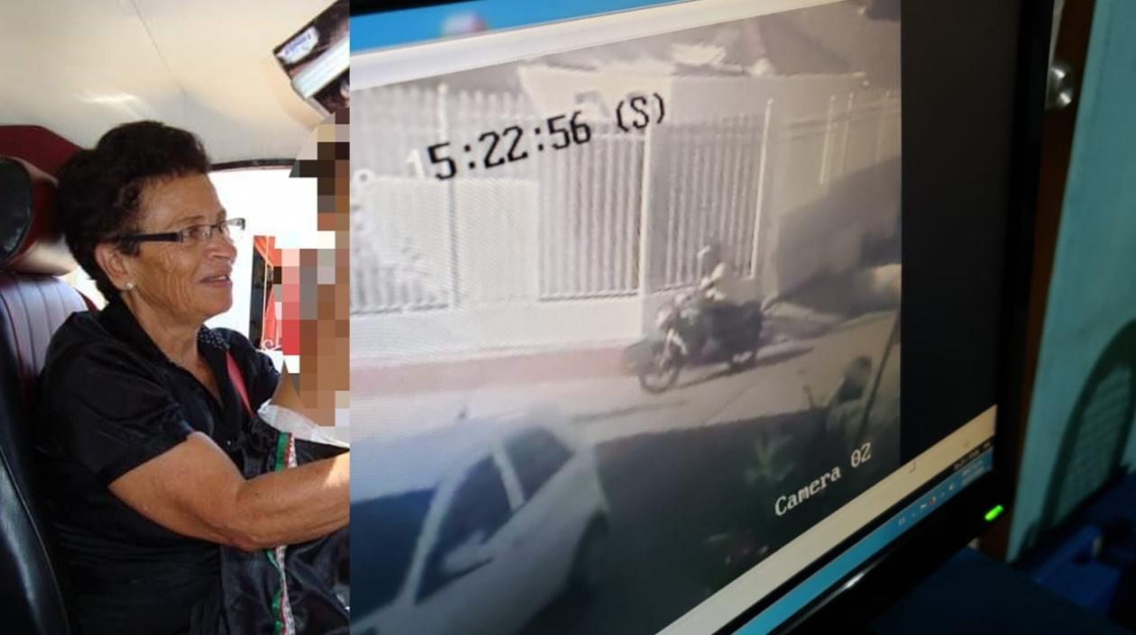 Lilian Quiñónez De López e imagen del supuesto ladrón.