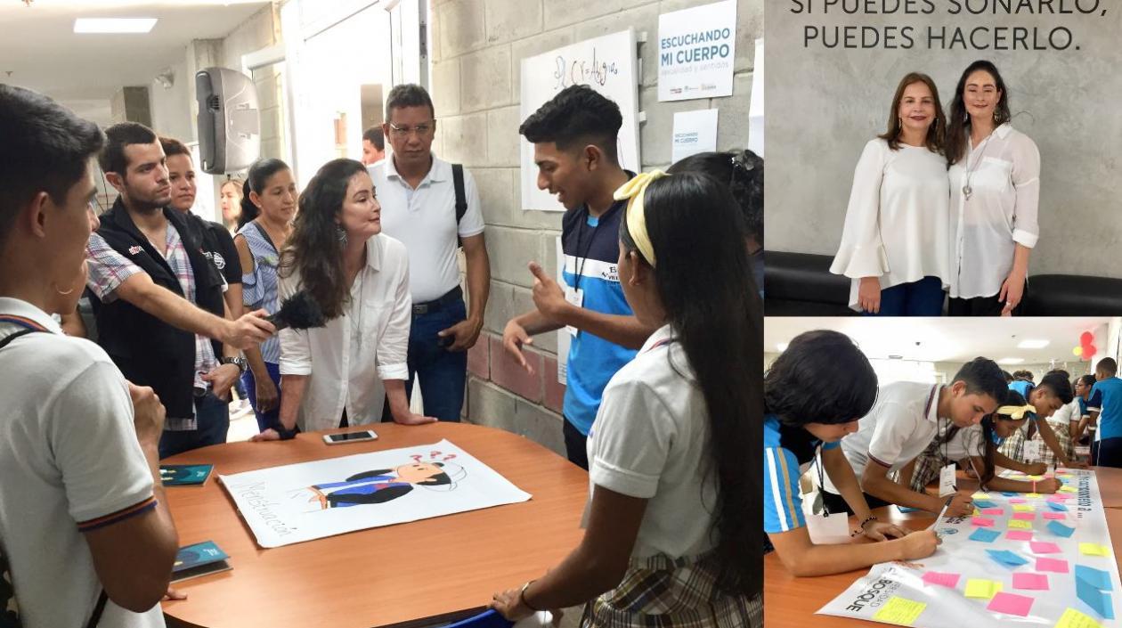 Natalia Ponce de León con participantes del programa  ‘Por ti, por mí, por los dos’.