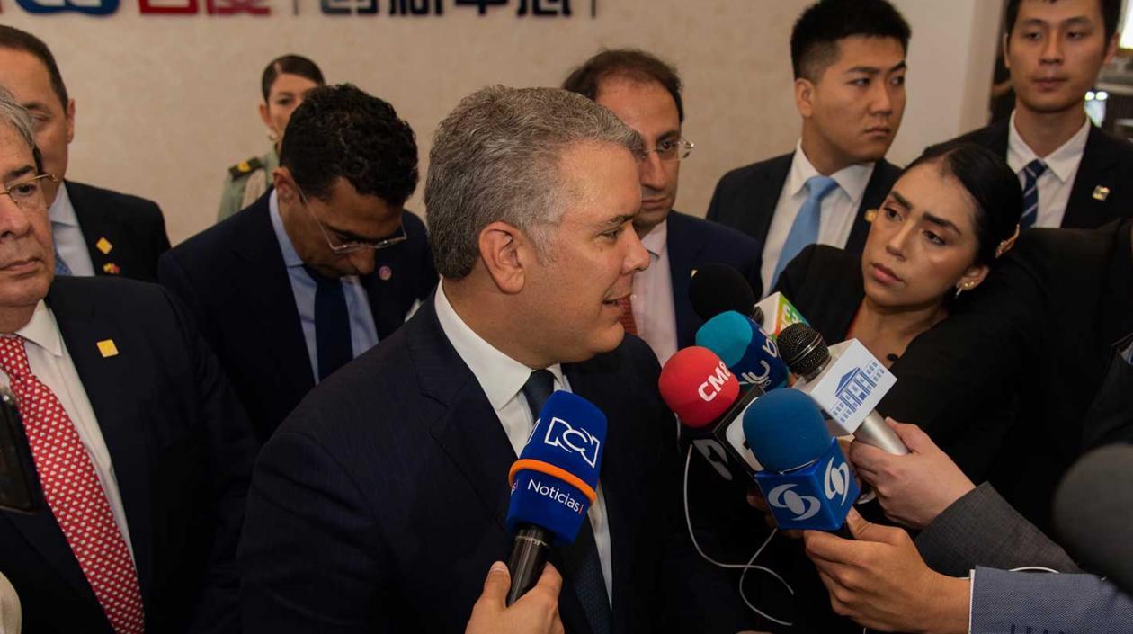Presidente Iván Duque durante su visita a China.