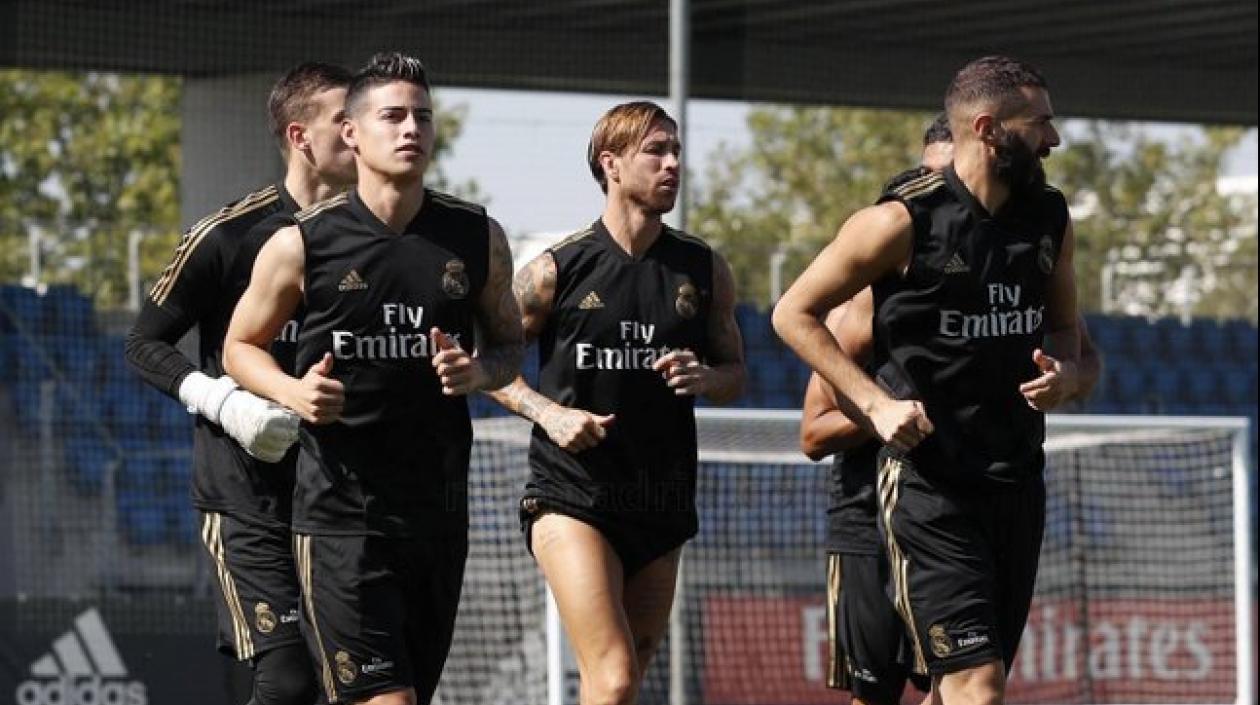 James Rodríguez durante los entrenamientos.