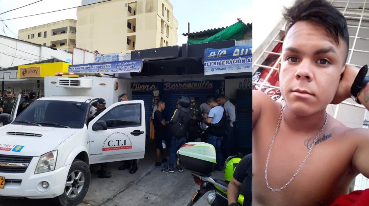 Johan David Toyos Bastidas fue encontrado muerto al interior de este taller.