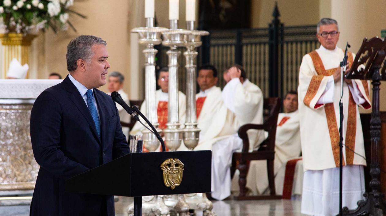 Presidente Iván Duque en la misa por el Bicentenario.