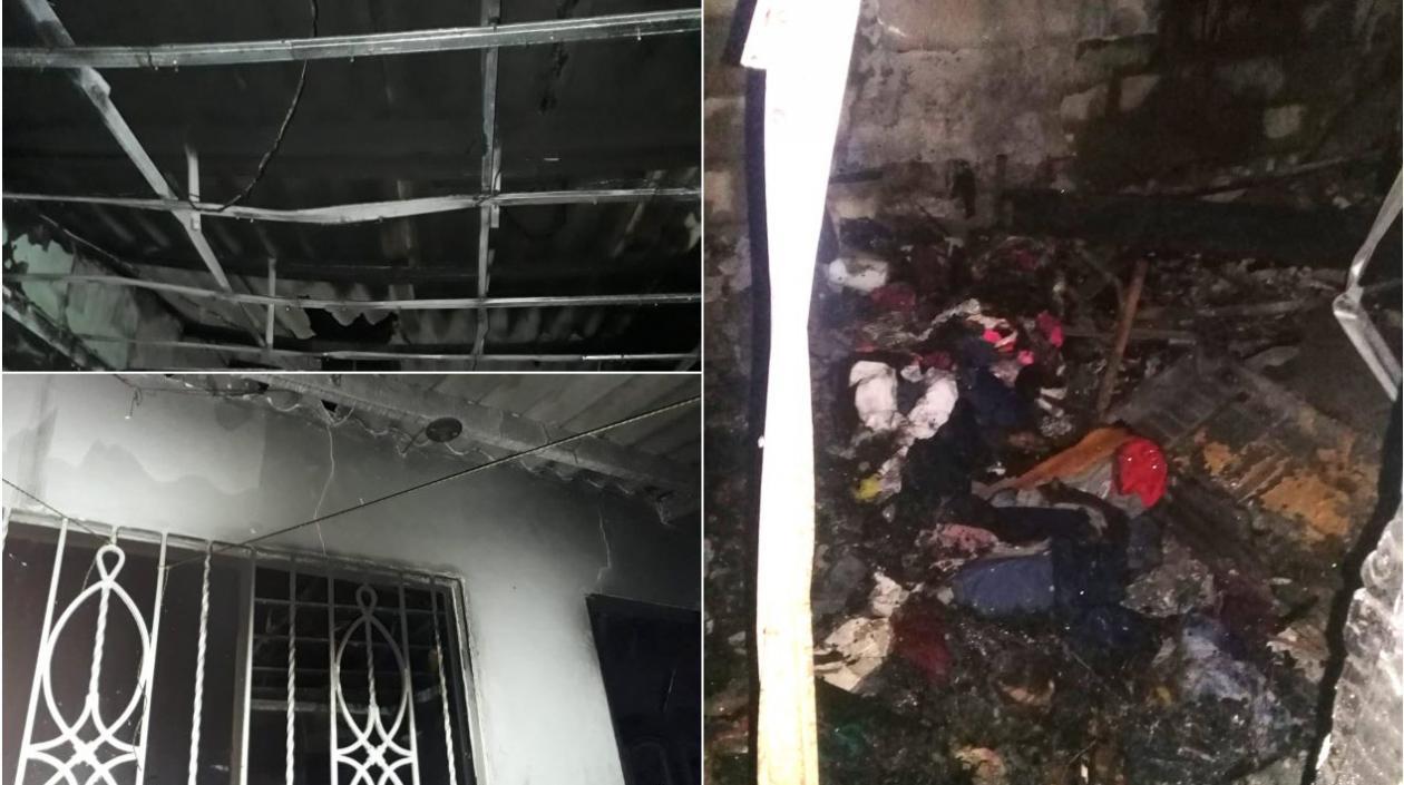 Así quedó la vivienda, ubicada en el barrio La Chinita,  tras el incendio.