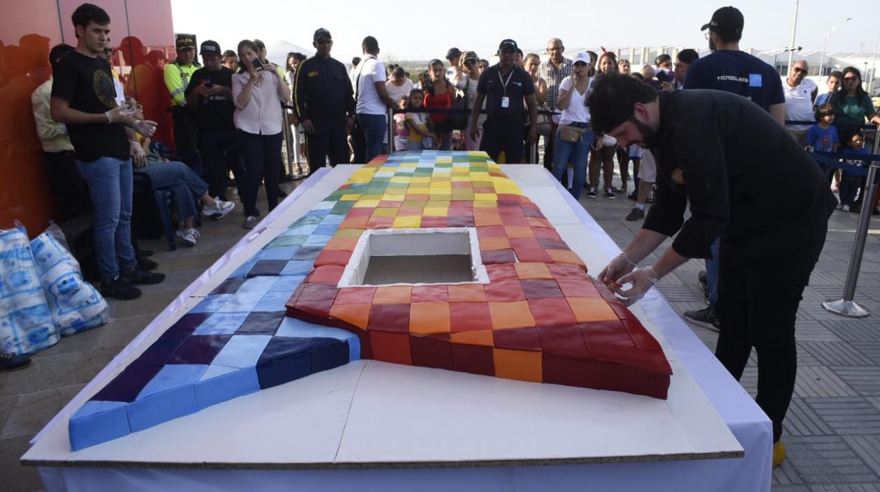 Pudín con imagen del monumento.